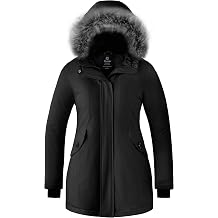 wantdo Womens Winter Coat Waterproof Puffer Jacket Thicken Parka with Fur Hood