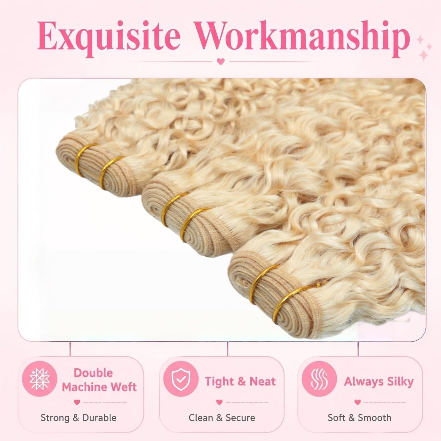 613 Blonde Burmese Curly Human Hair Bundles with Spiral Curly End for Women image 5