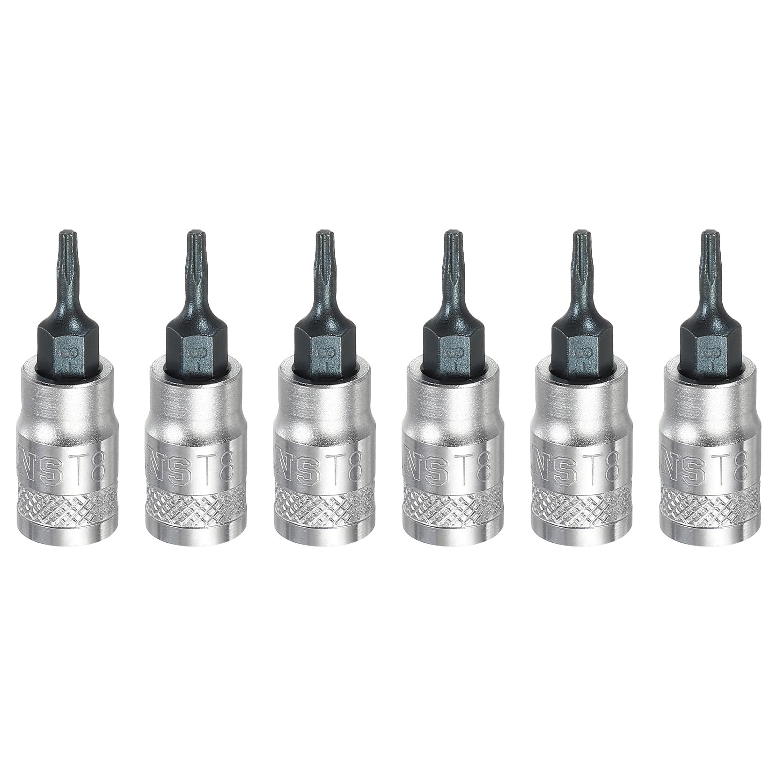 sourcing map Torx Bit Socket 1/4" Drive T8,Star Head,6Pcs