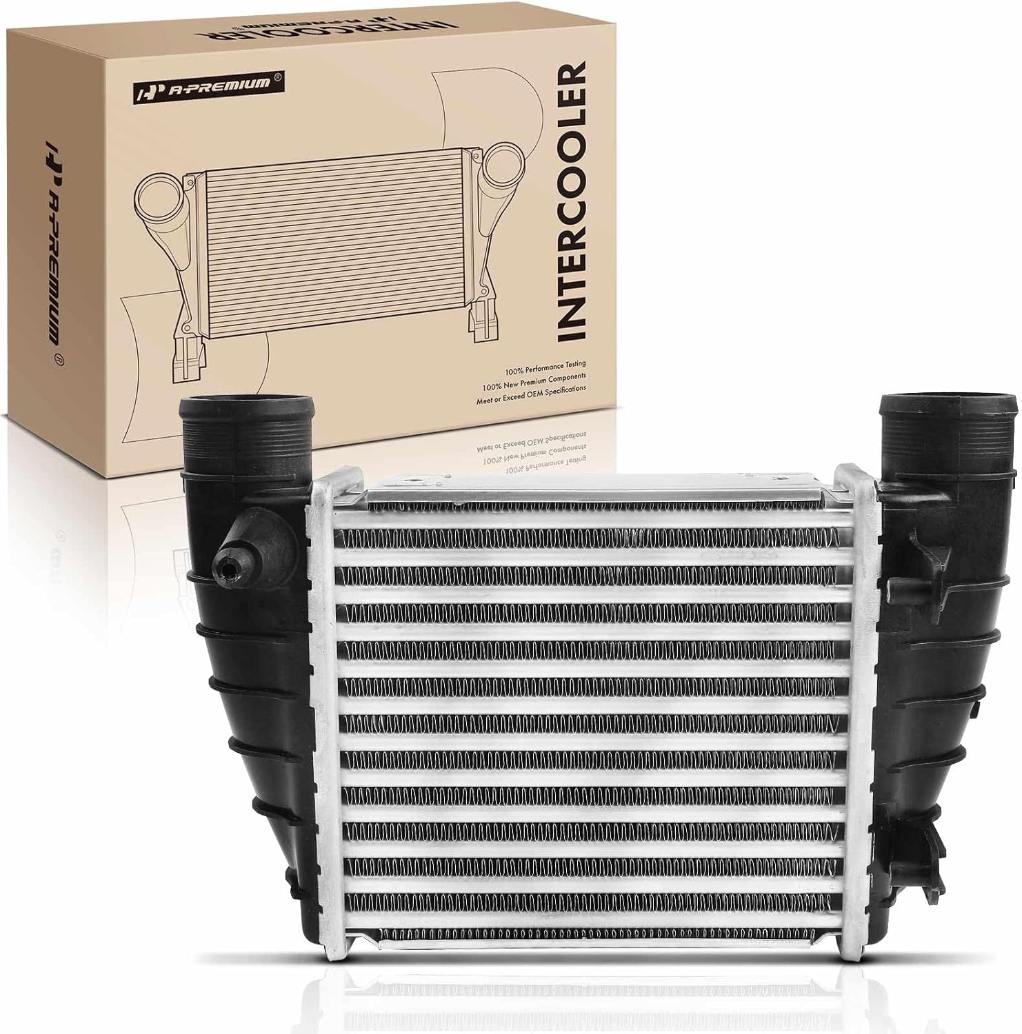 A-Premium Intercooler Charge Air Cooler Compatible with Audi A4 A4 Quattro, 2005-2008 2.0L, Turbocharged, Right Passenger Side, Replace# 8E0145806M