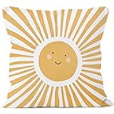 MONALET Yellow Boho Sun Throw Pillow Covers 18x18, Sunshine Decor Pillow Cases Gifts for Playroom Classroom Nursery Kids Room Bedroom, Bohemian Sun Decorative Square Pillowcases for Couch Bed Sofa