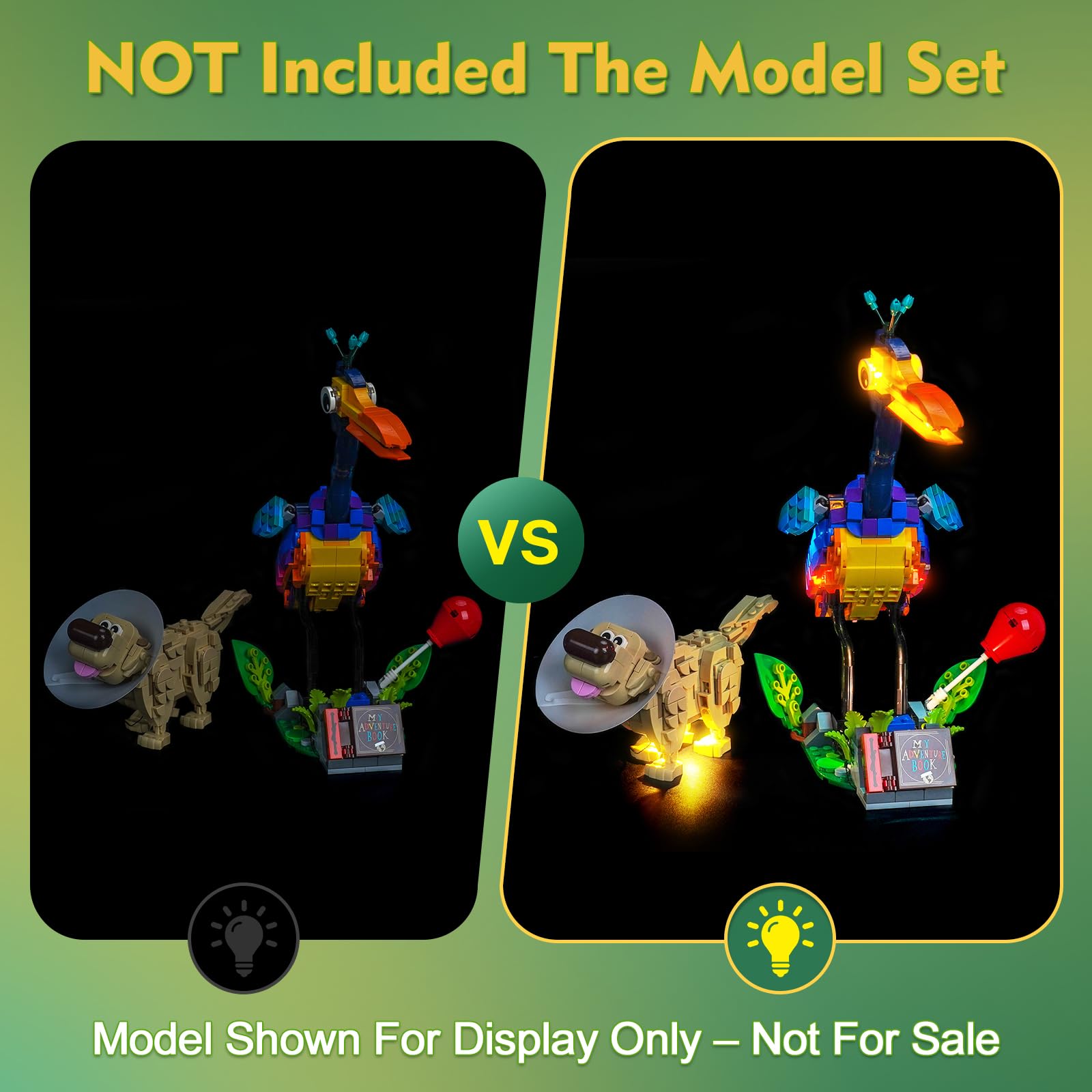 LocoLee Luce compatibile con Lego 43290 Kevin & Dug (No - Lego-Set) Set di illuminazione decorativa compatibile con Lego Kevin e Dug