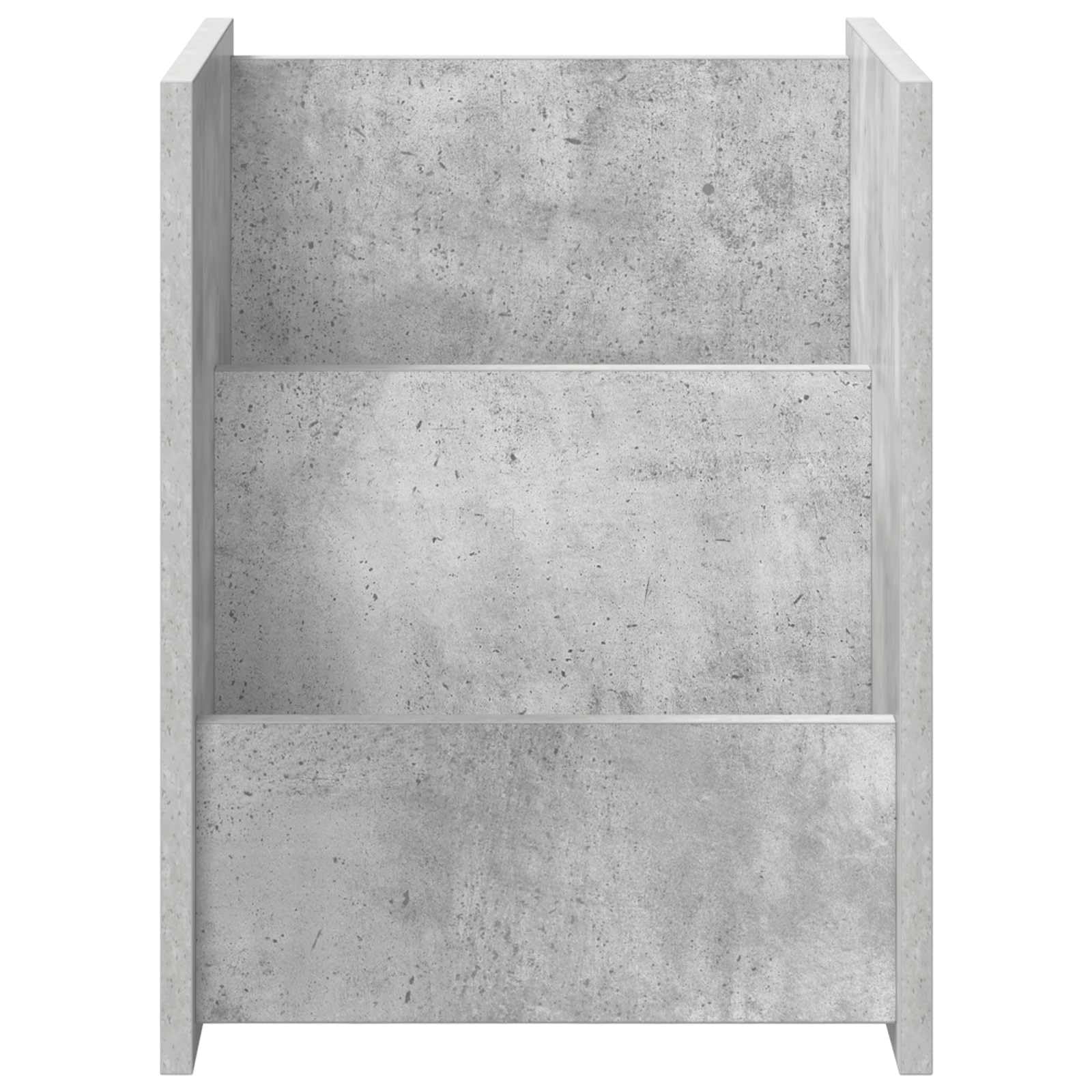 Scaffale portariviste in cemento grigio, 35 x 35 x 45 cm, con 3 ripiani, versatile portariviste per soggiorno, ufficio, scaffale e organizer