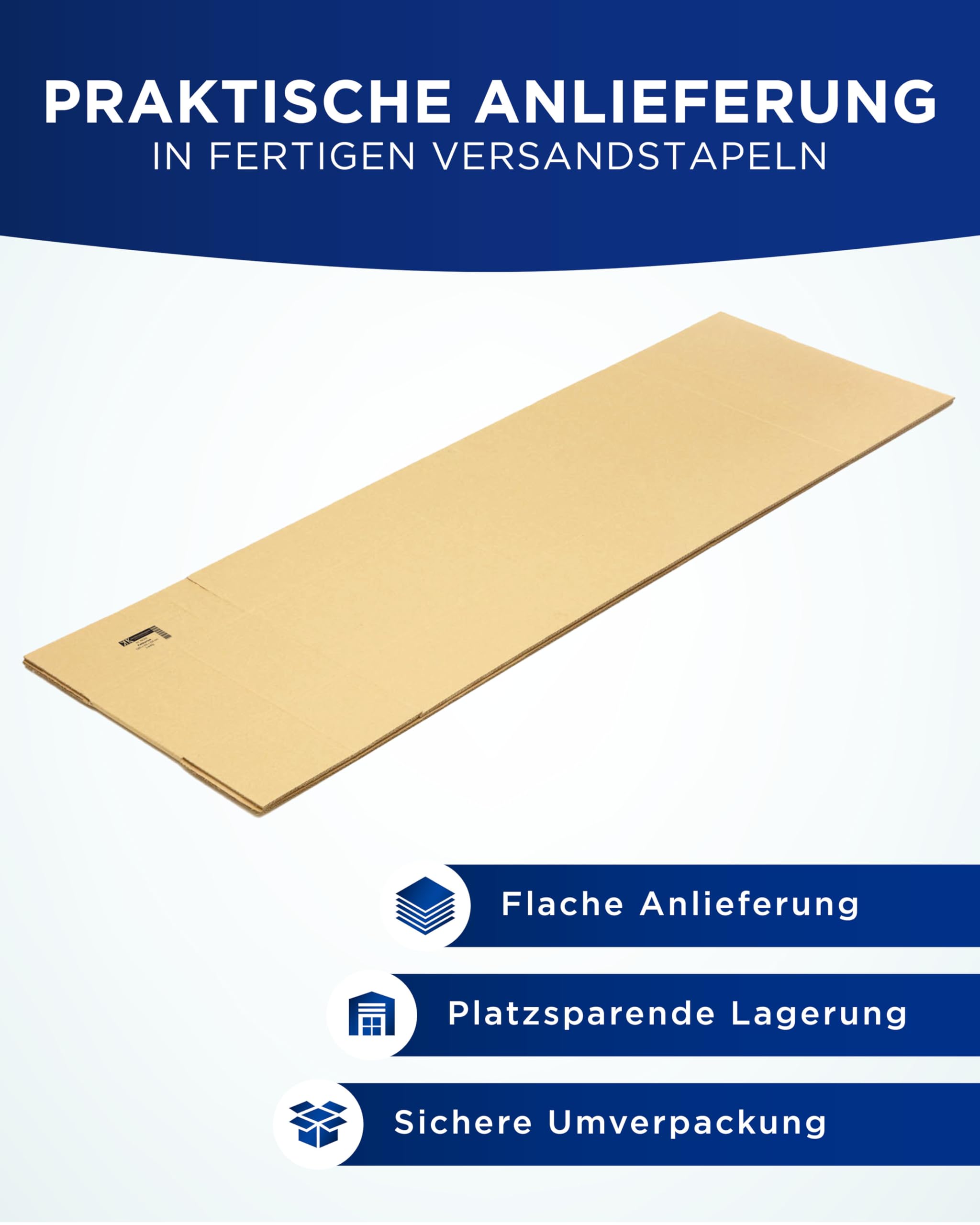 KK Verpackungen Versandkartons 1300 x 300 x 200 mm Braun 2-wellig (Außenmaß 1314 x 314 x 222 mm) | 5 Stück, Lange Faltkartons Kartons für Versand als Hermes Paketklasse XXL DPD GLS Paketklasse XL