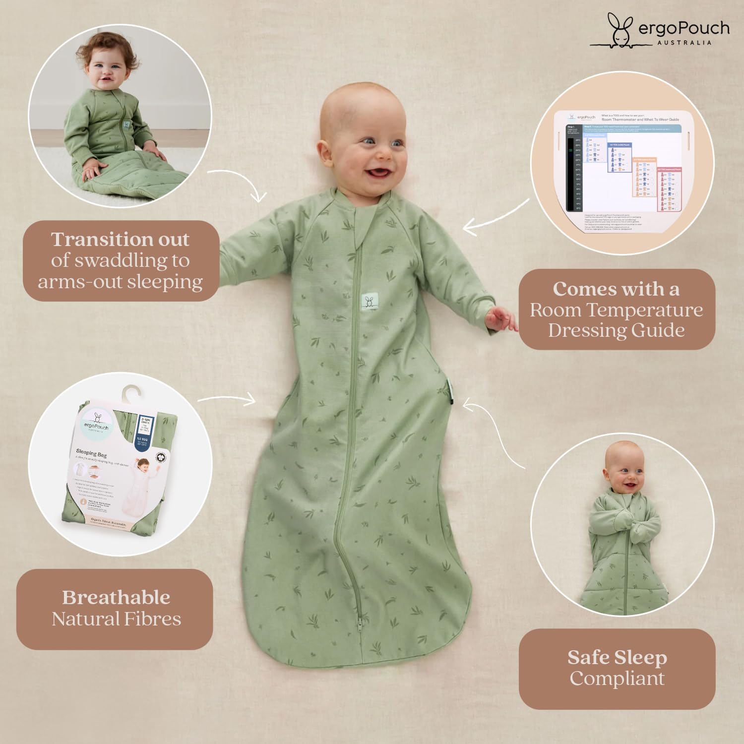 ergoPouch Jersey-Tasche, langärmelig, 1,0 Tog
