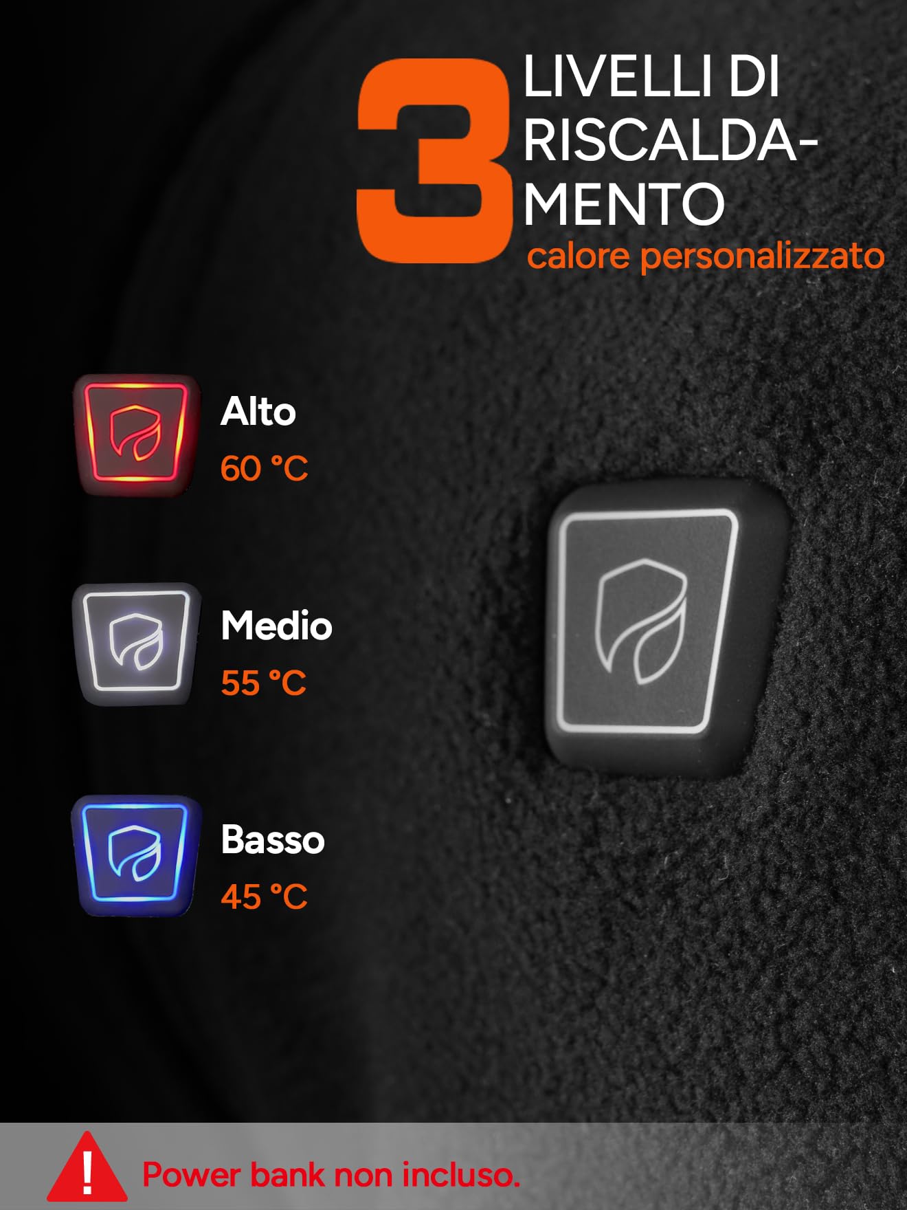 DR.PREPARE Gilet Riscaldato Uomo Donna 3 Temperature Giubbotto Riscaldato Felpa Riscaldata Giacca Riscaldata USB Ricaricato per Attività all'Aperto Viaggio Sport Tempo Libero