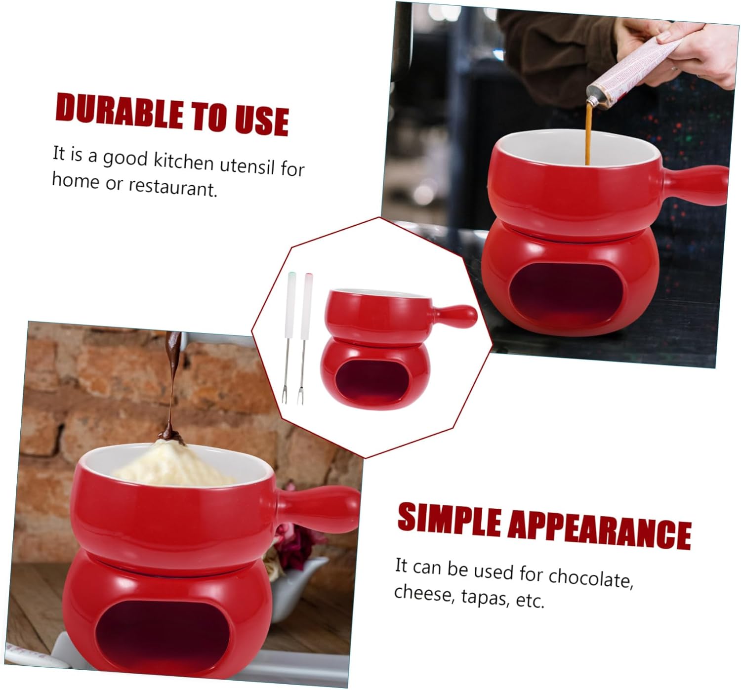 1set Ceramic Cheese Melting Pot Set Electric Chocolate Fondue Stove Popularity Chocolate Fondue