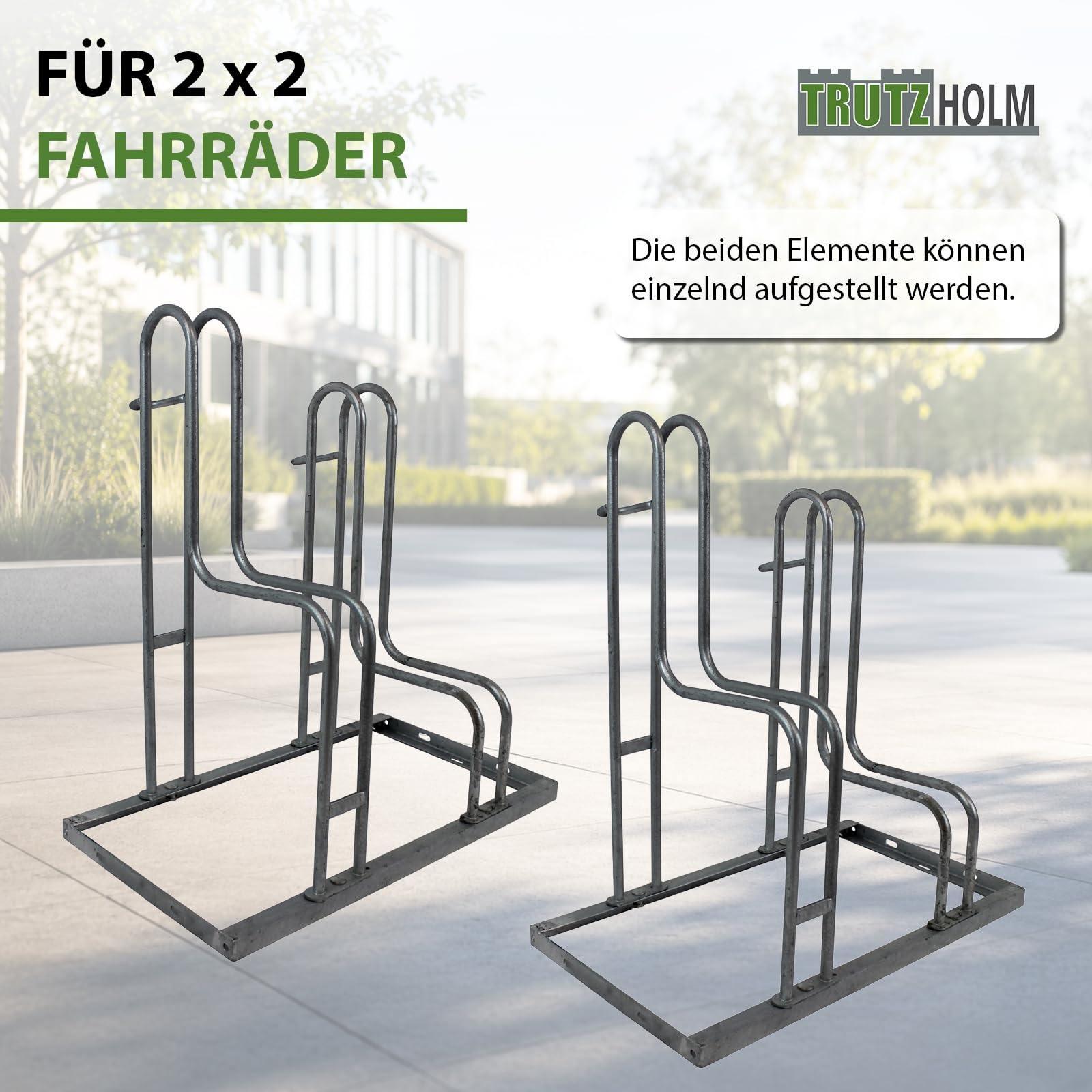 TRUTZHOLM Fahrradständer Hoch- und Tiefaufnahme 4 Fahrräder feuerverzinkt