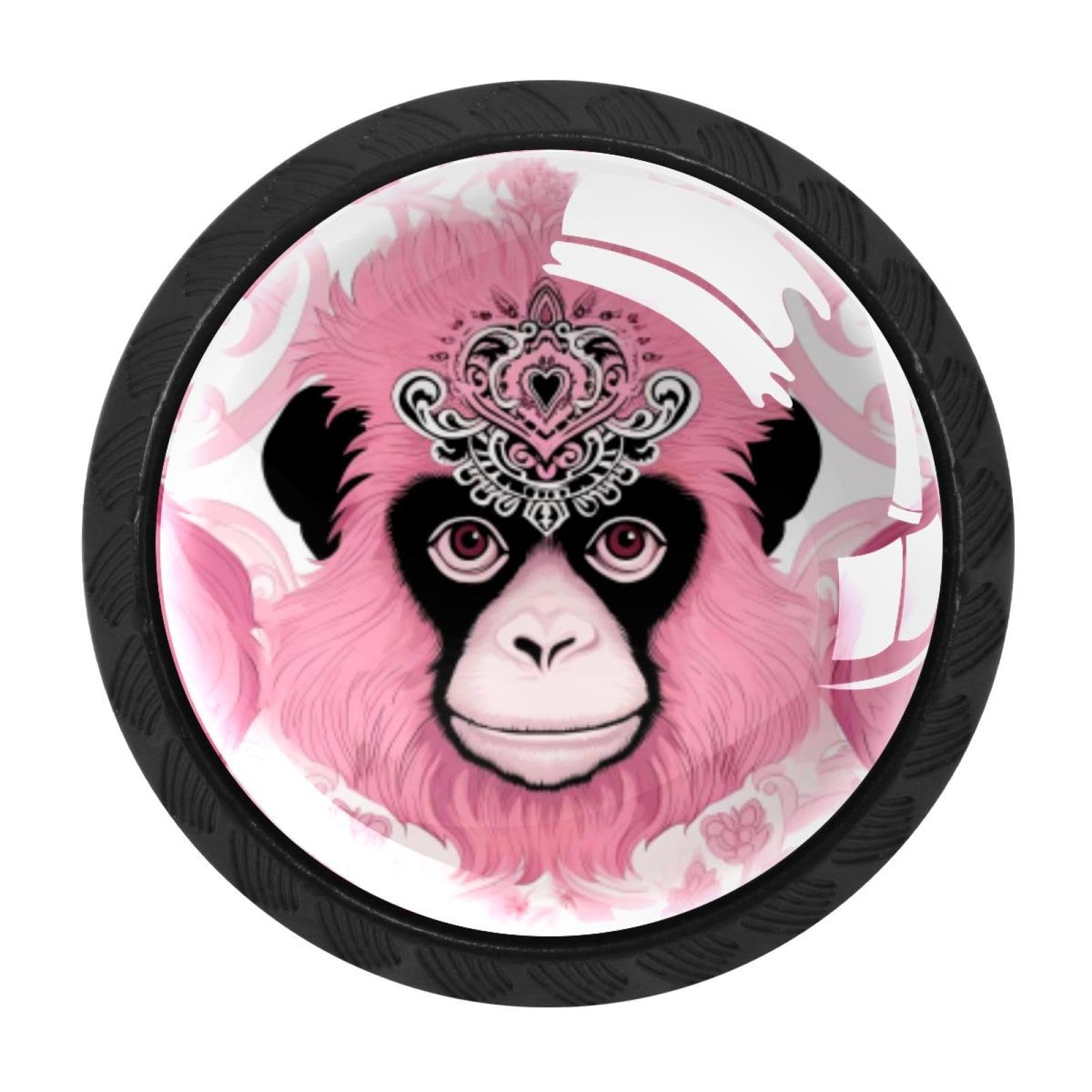 Chenzzzz Multicolored 05 4 Pack Cabinet Pulls Pink Monkey Orangutan Kitchen Drawer Pulls Cabinet Handles