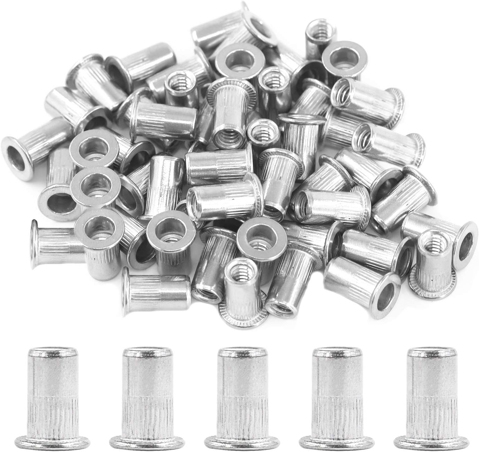 Amazon.com: Hilitchi SAE Stainless Steel Rivet Nuts Threaded Insert ...