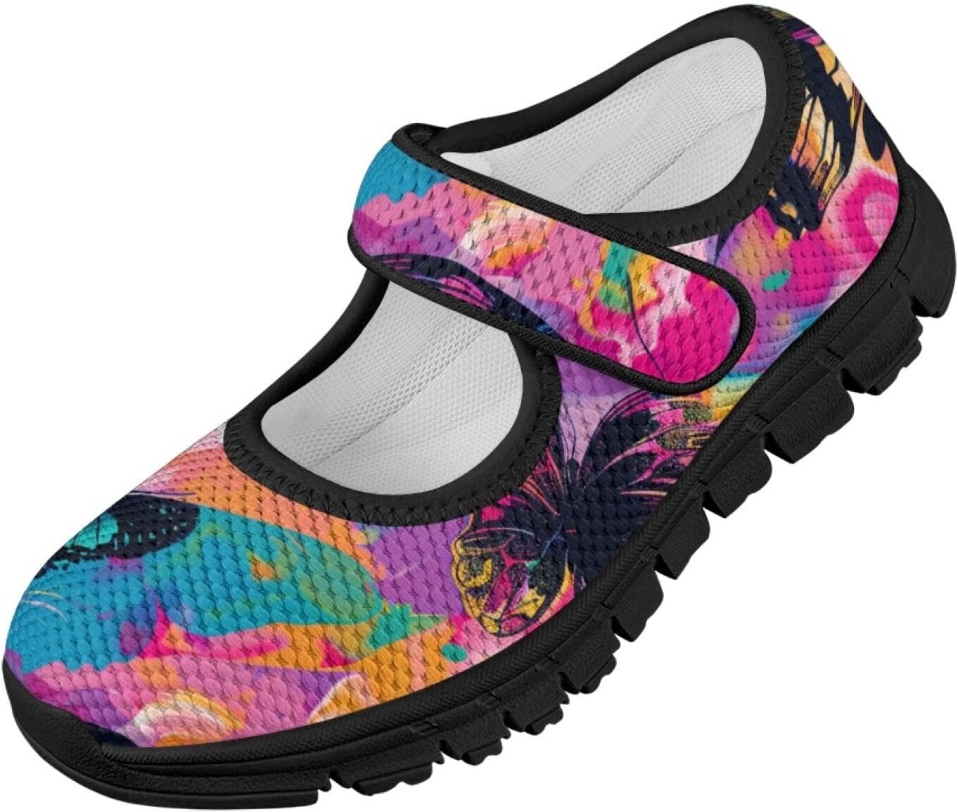 Daily Wear Shoes for Girls Cute Butterfly Graphic Soft and Flexible Shoes with Hook Loop School Safe Walking Slip-On Ballet Flats Casual Soft Daily Sport Best Gift for Kids 2025
