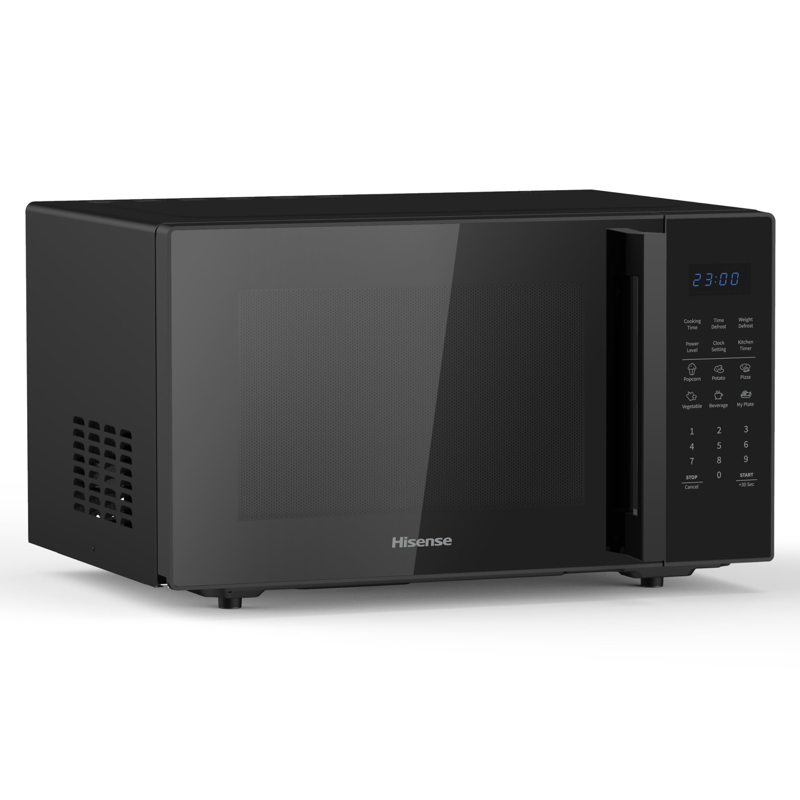Hisense H29MOBS9H - Microondas Digital 29L, 900W, Revestimiento Cerámico, Cristal Premium, 10 Niveles de Potencia, Cocción Multifase, Función Descongelación, Fácil Limpieza, Negro