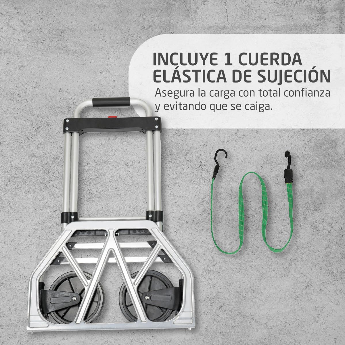 Amig - Carretilla Plegable de Aluminio - Capacidad 80 kg - Resistente y práctica - Ruedas Ø17 cm - Ideal para mudanzas y Carga - Mod. 60