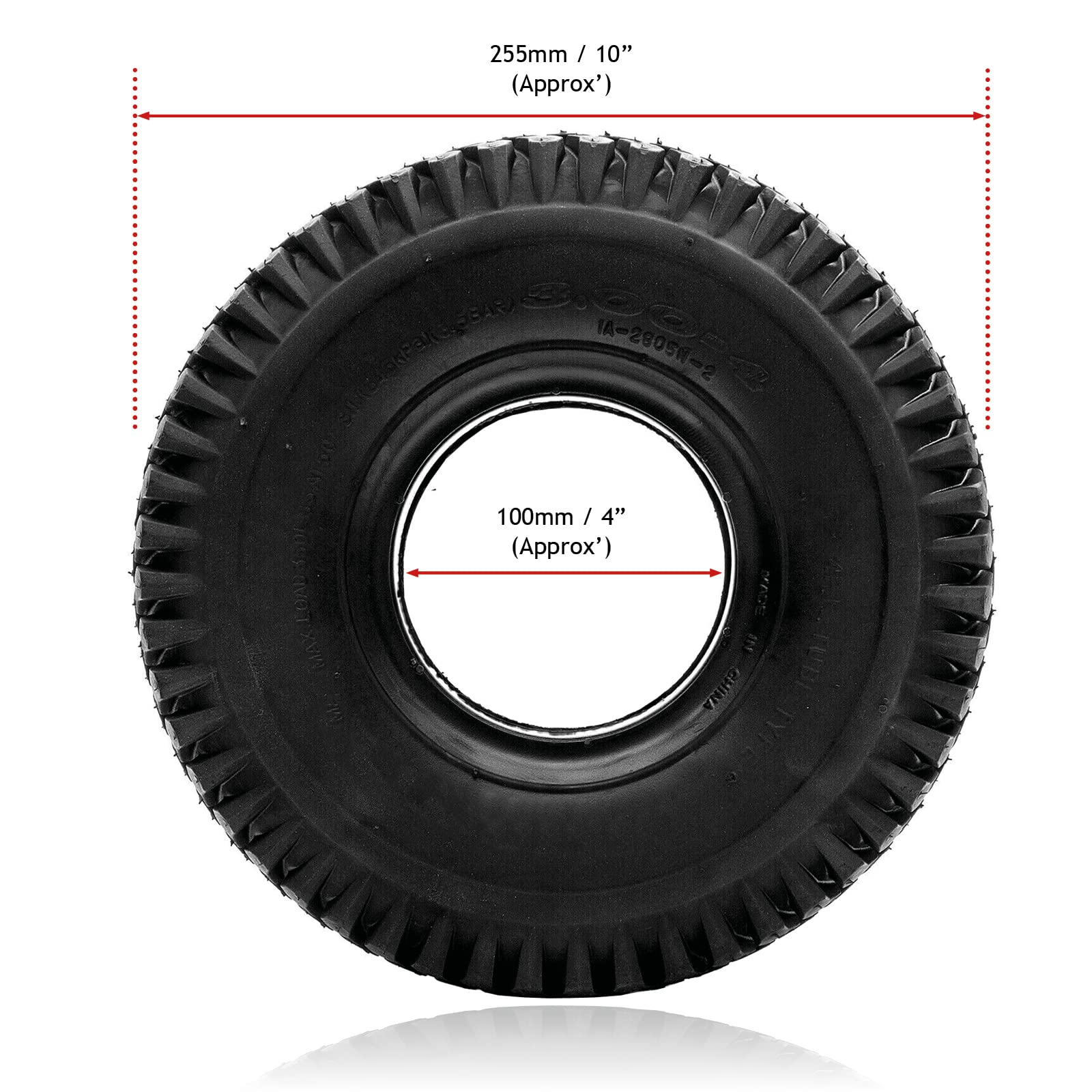 SPARES2GO Pneu de scooter 3.00 x 4 Solid Block Tread 3.00-4 300x4 260x85 sans crevaison x 2