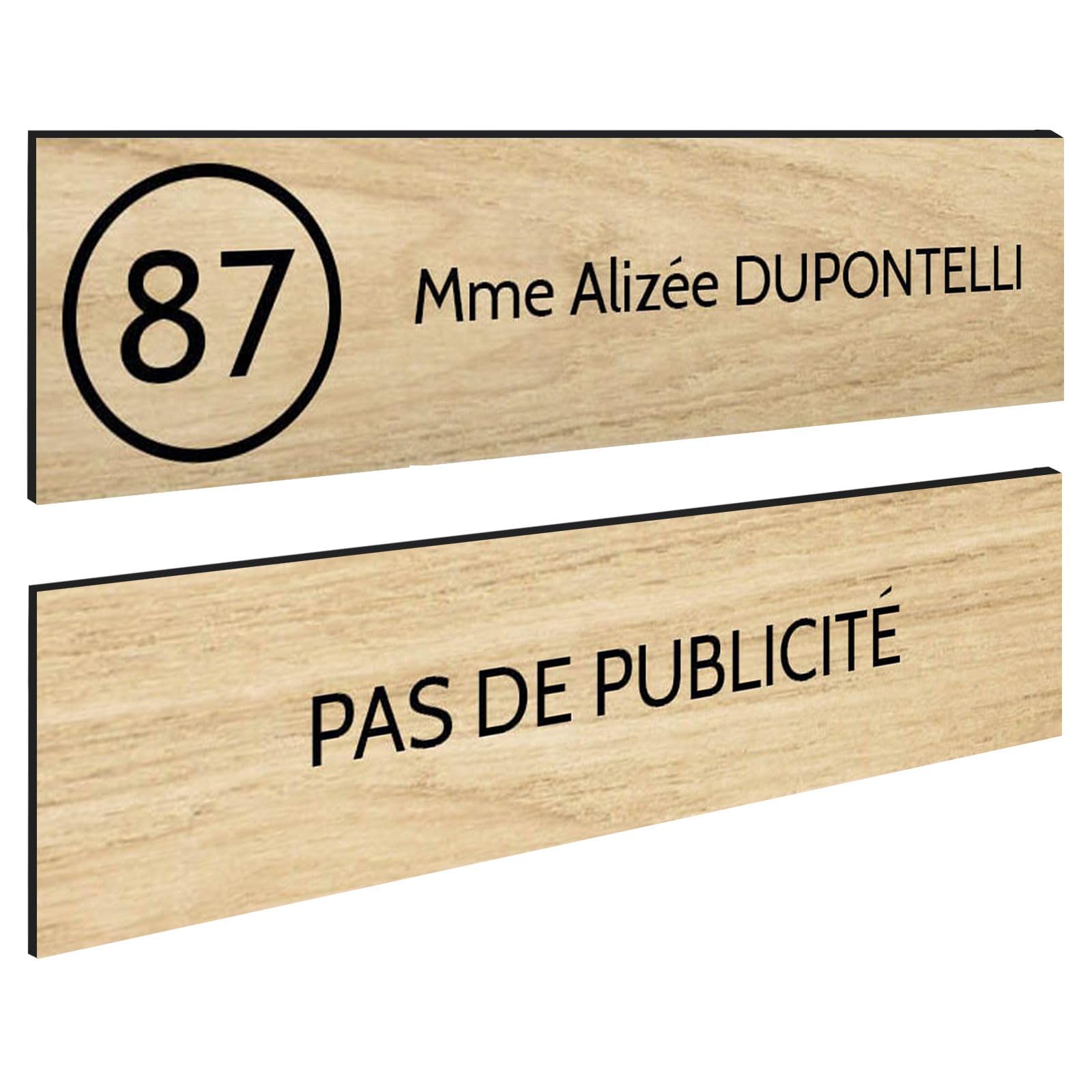 Plaque Boite Aux Lettres Personnalisée Adhésive 100x25mm