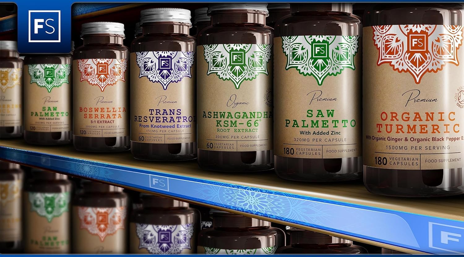 FS Saw Palmetto Prostata Integratore | 180 Serenoa Repens Capsule | Saw Palmetto Capelli 320mg con Zinco 15mg Prostate Support | Non-OGM, Senza Glutine e Allergeni | Prodotto nel RU