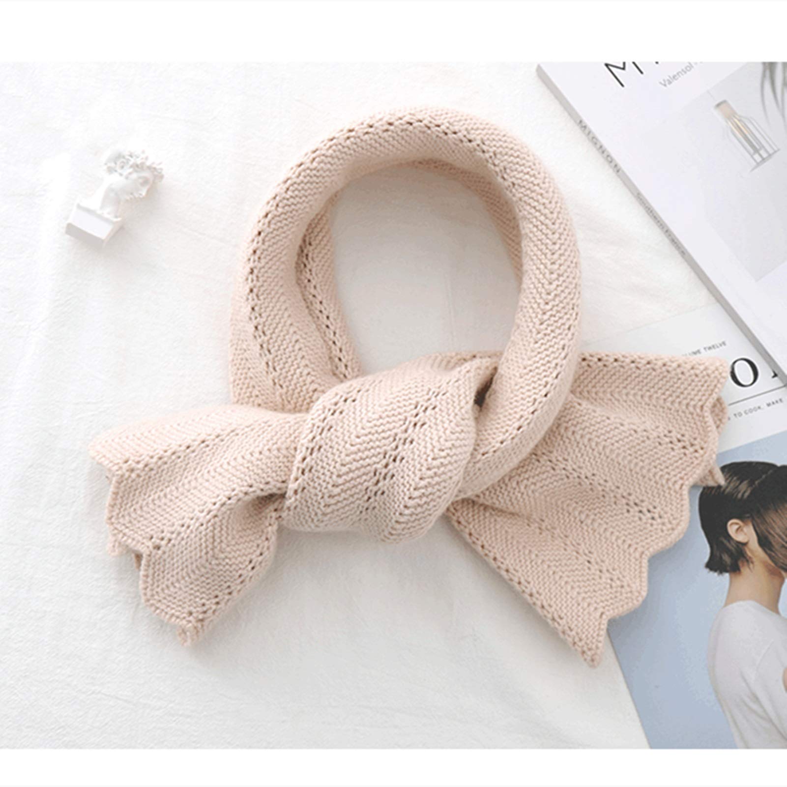 MilkYaMilkYa Rosa Chiaro Sciarpa Lavorata A Maglia Ritaglio Breve