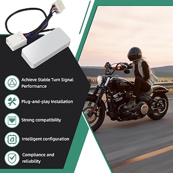 briidea Load Equalizer and Stabilizer Controller/Resistor Compatible with Harley Davidson Motorcycle, Led Turn Signals, Plug and Play, Solving Led Turn Signal No Flashing, Fast Flashing, MK-052