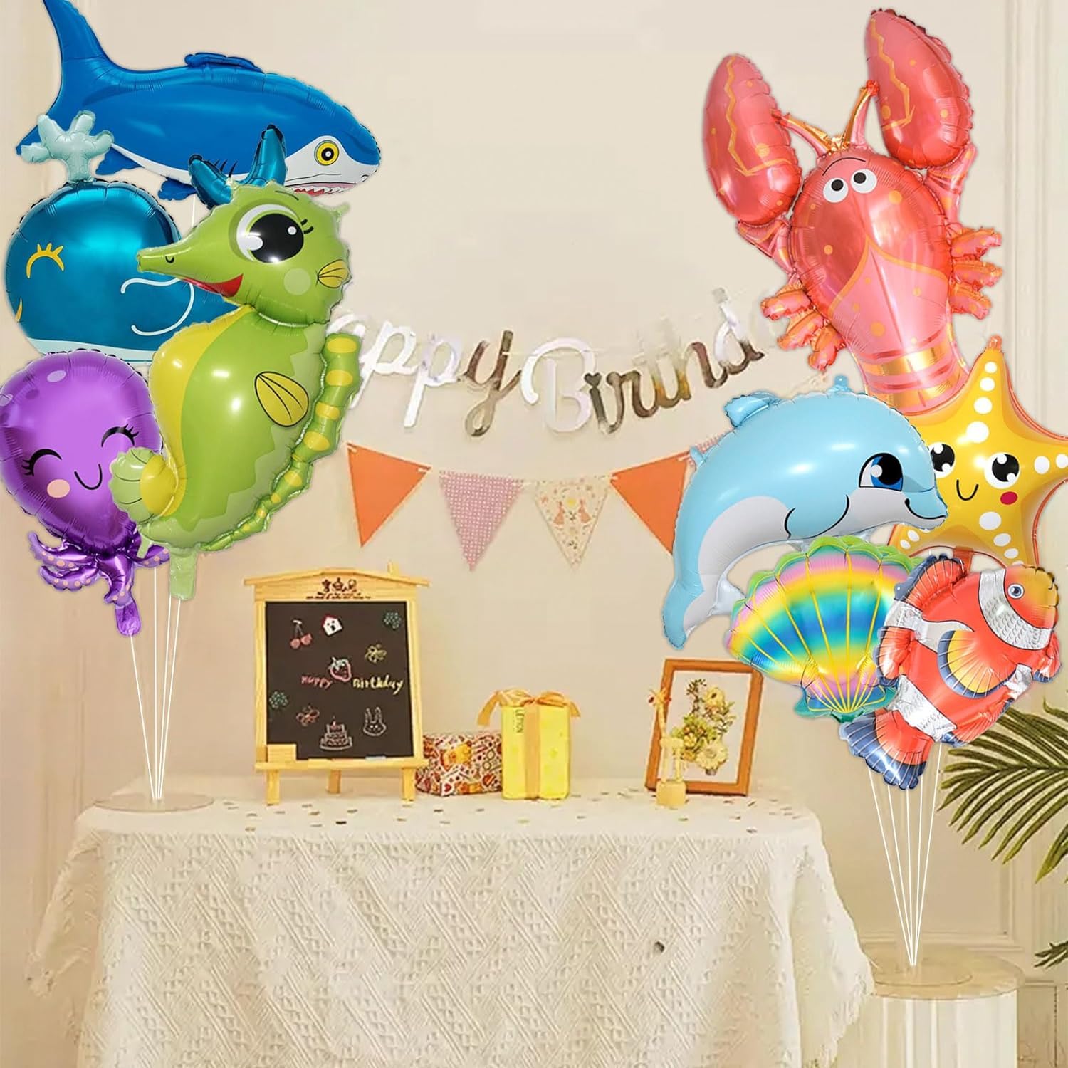 20er-Set Meerestier-Folienballons Für Kindergeburtstage – Bunte Fisch-, Hai- & Wal-Ballons | Partydeko Unterwasserthema