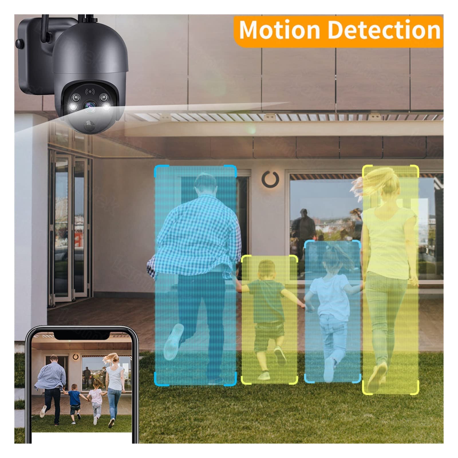 cámara de seguridad gran angular, Cámara IP solar 4G 4MP HD Batería incorporada Vigilancia CCTV de larga espera Cámara inalámbrica Reflector for exteriores Detección de movimiento 2K con diseño de amp