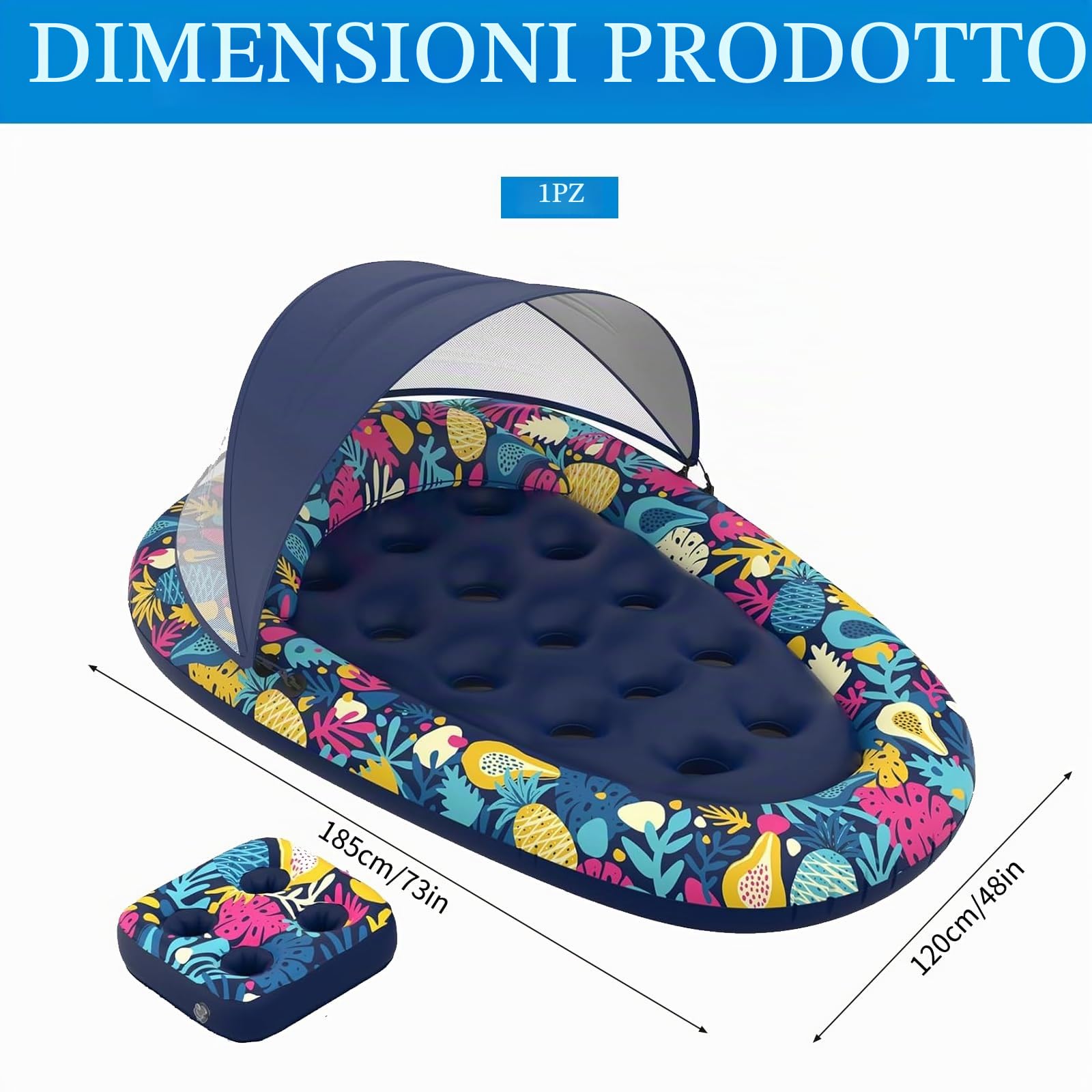 Amaca galleggiante,Materassino Mare,Letto Galleggiante,Materassino Gonfiabile Mare,con baldacchino,Gonfiabili Per Piscina,Amaca Gonfiabile Piscina,per Lago Spiaggia Piscina Cortile Festa