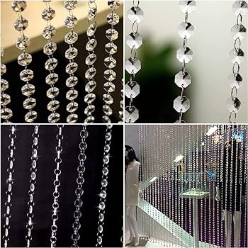 Amazon.co.jp: 10本 八角珠ビーズカーテン クリスタル 珠のれん