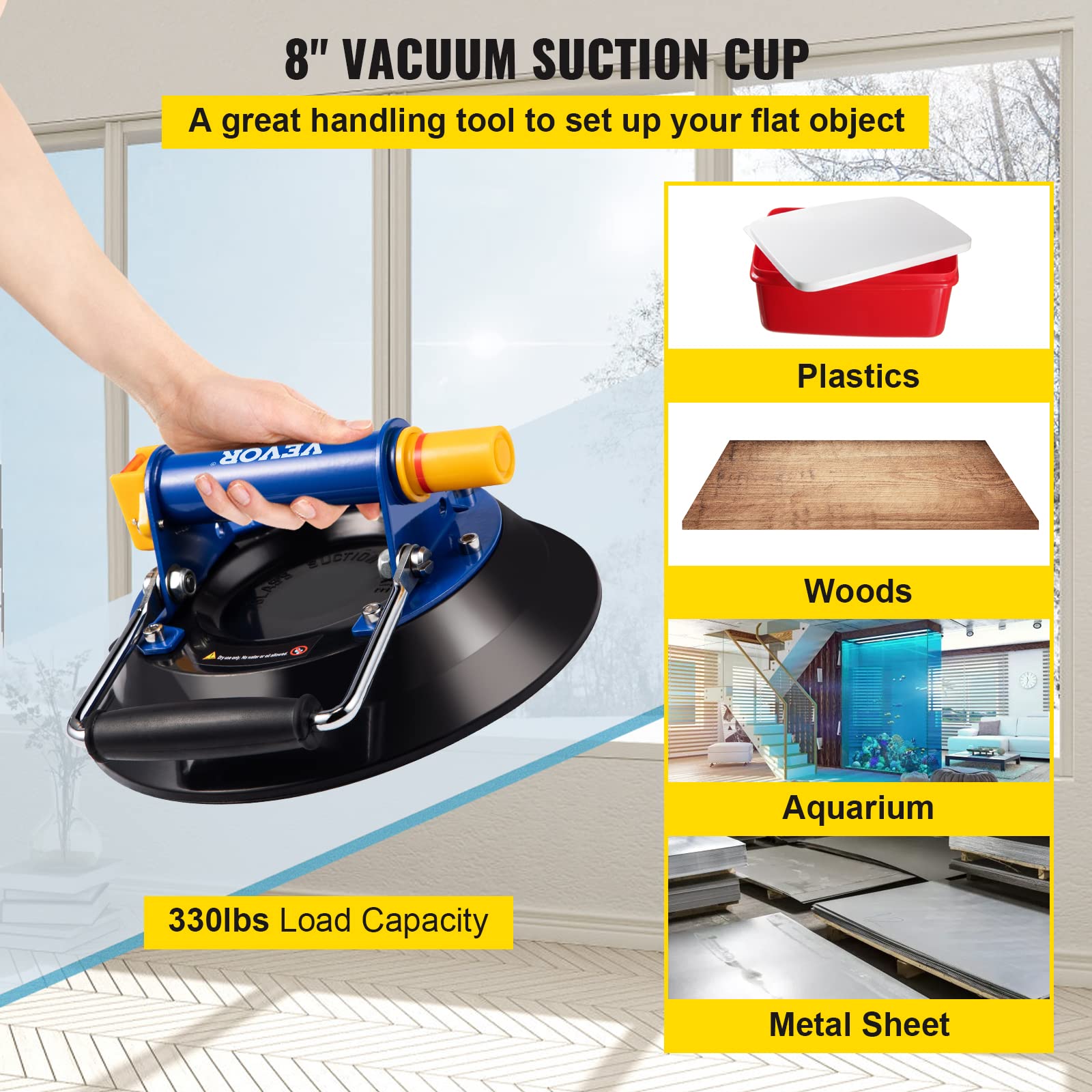 Snapklik.com : Glass Lifting Vacuum Suction Cup, 8 Glass Lifter Suction ...