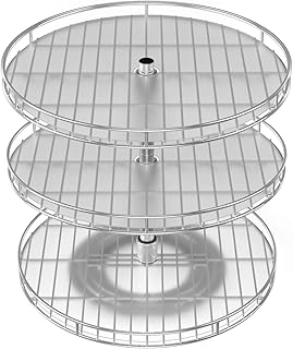 3 Tier Lazy Susan Large Shelf for Kitchen 13 inch,Tall Height Adjustable Turntable Spice Rack Spinner Cabinet Organizers a...