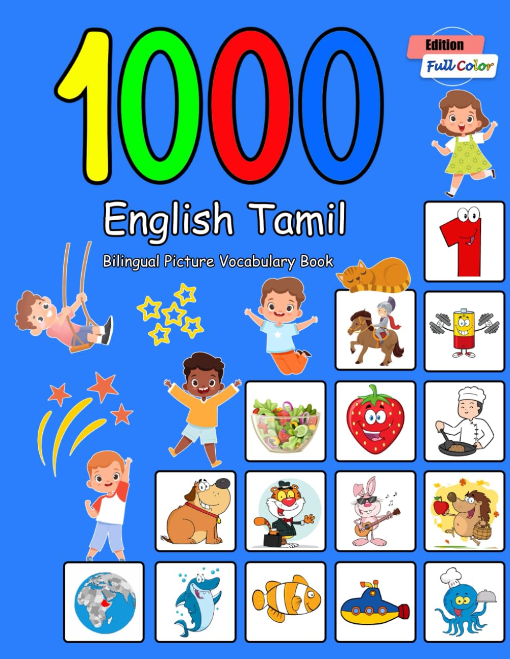1000 English Tamil Bilingual Picture Vocabulary Book: Full Color Edition