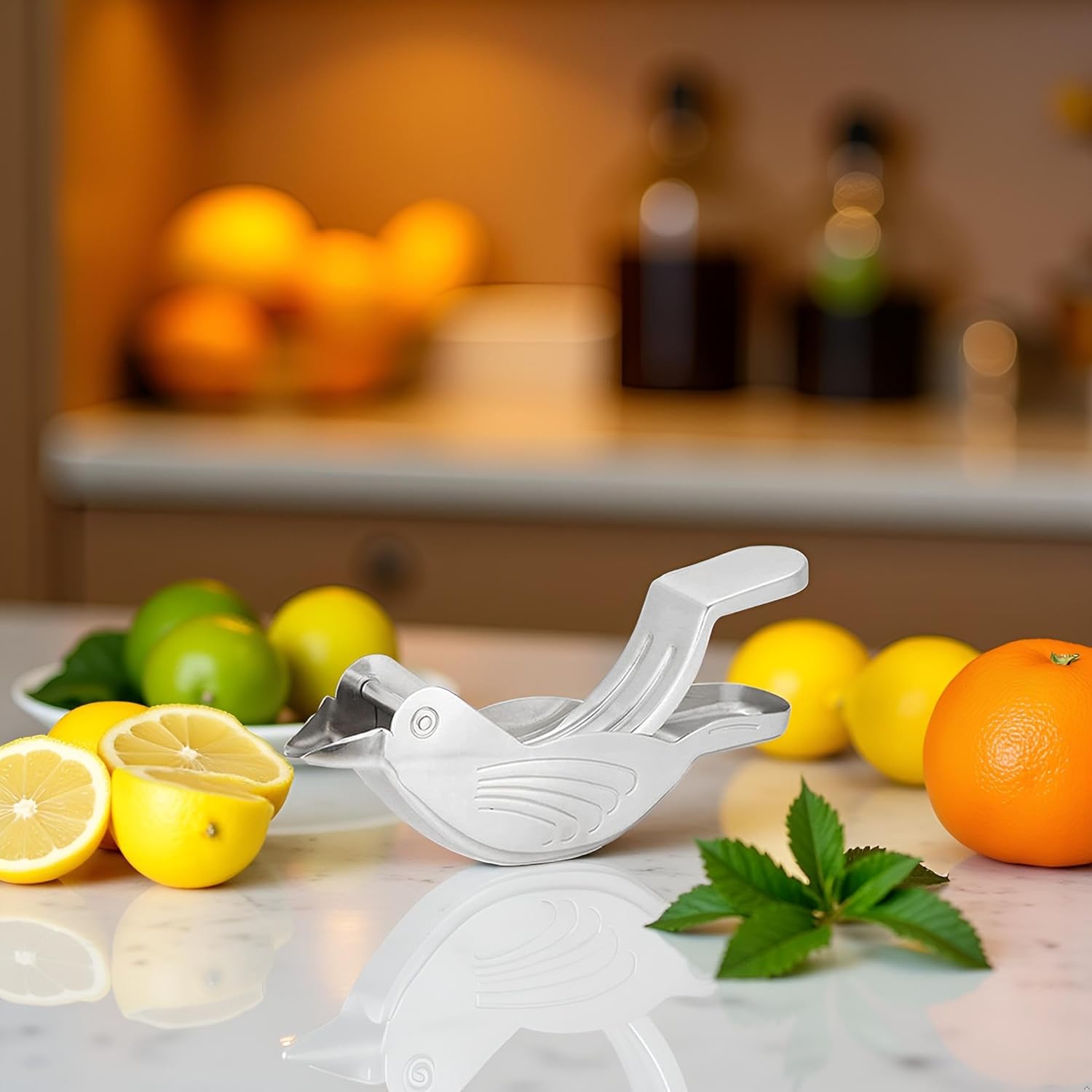 1pc Silver Manual Lemon Juicer,Exquisite Bird Stainless Steel Manual Lemon Juicer and Lime Squeezer for Orange Lemon Lime,Applied to Homes and Restaurant Fruit and Vegetable Tools