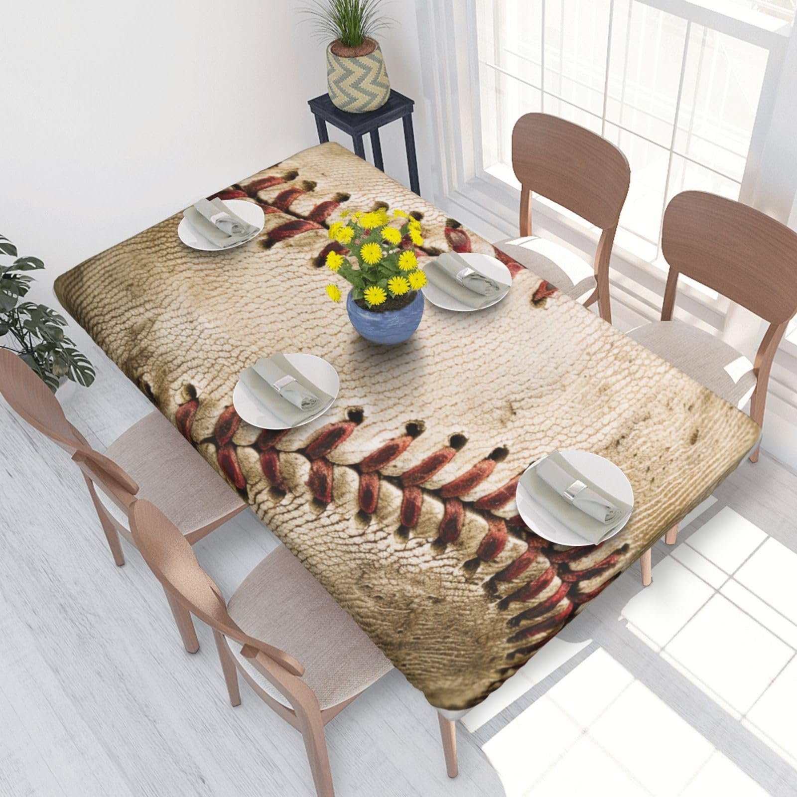 WPKJU Baseball 1 Printed Tablecloths 4ft Rectangular Table Covers Washable Polyester Decorative Table Cloth for Dining Table Picnic Wedding
