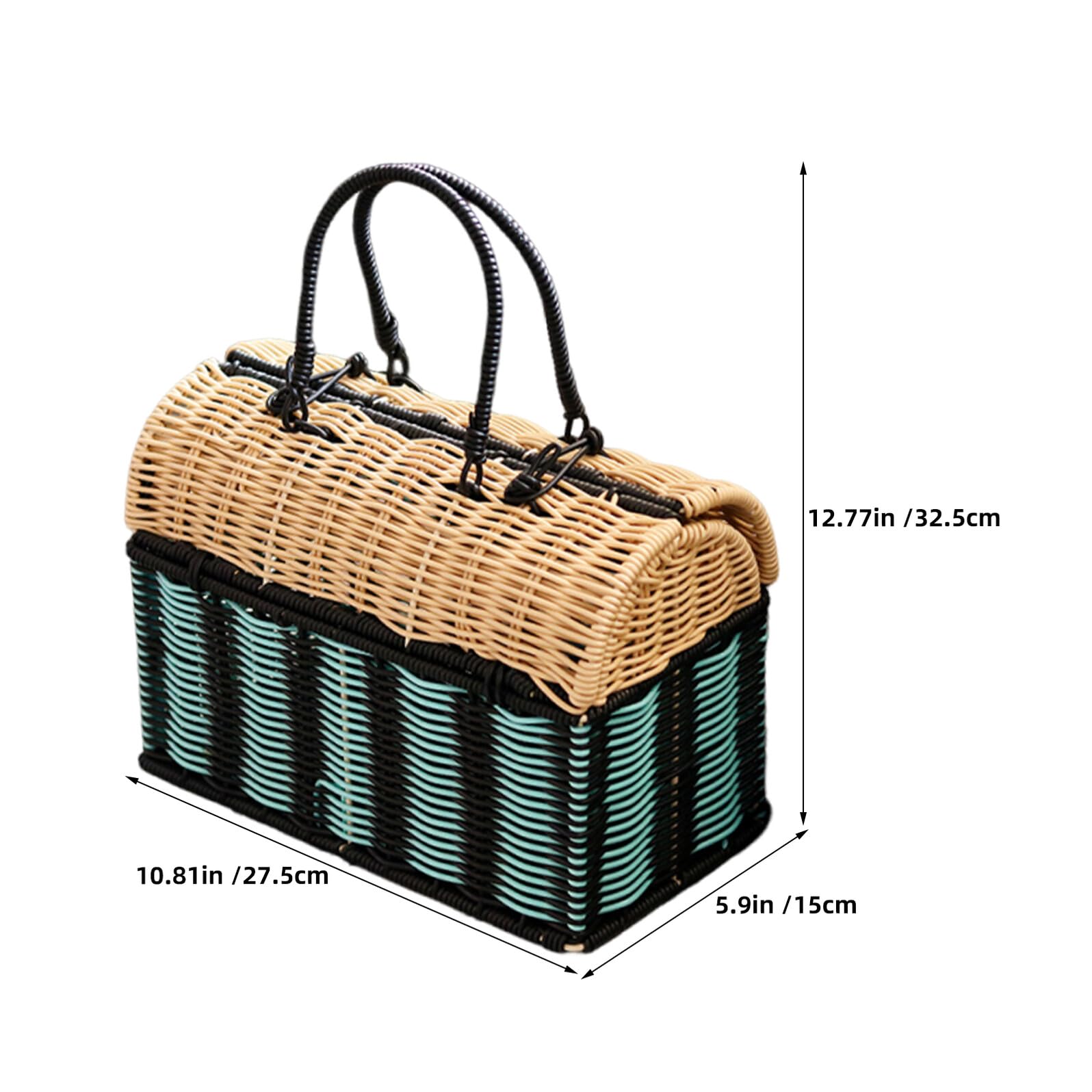 Gatuida Grande Borsa Tote Intrecciata a Mano in Finto Rattan Sintetico Borsa da Spiaggia Leggera e Resistente per Donna Multiuso per Viaggi Shopping e Organizzazione Casa