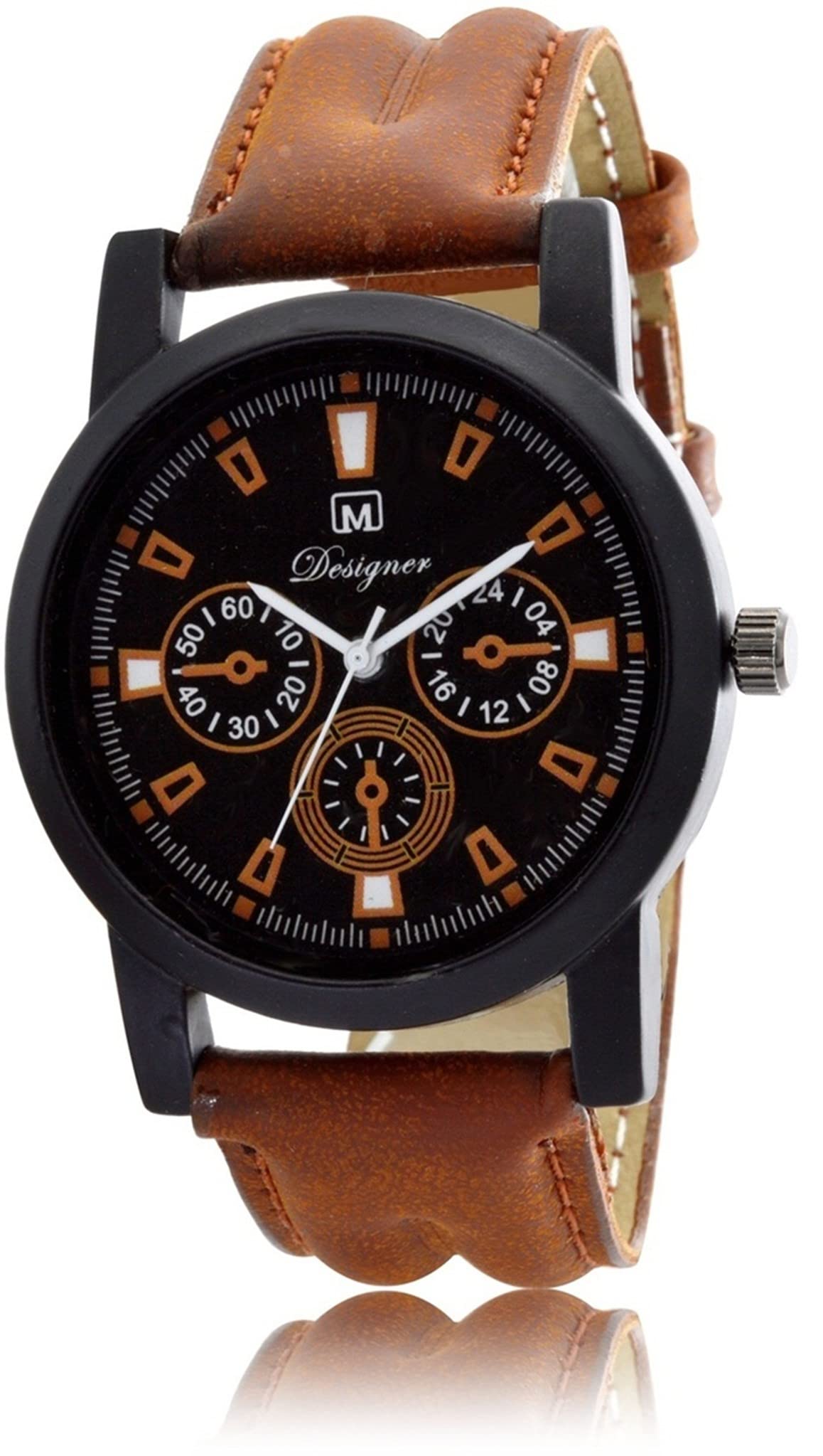 OM DESIGNER Analog Round Dial Mens Casual Watch BL-6 Brown (B09SDLWSWZ) Amazon Price History, Amazon Price Tracker