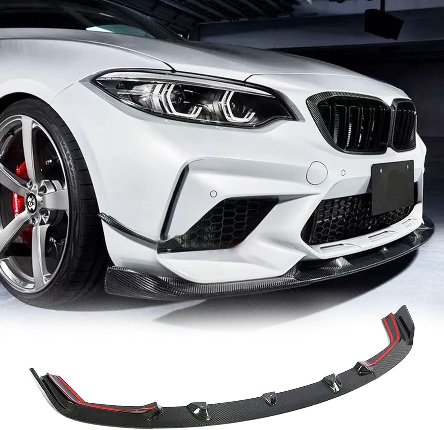 Carbon Fiber Front Bumper Lip for BMW 2 Series F87 M2 2018-2020 Competition Coupe Front Chin Spoiler Splitter Protector