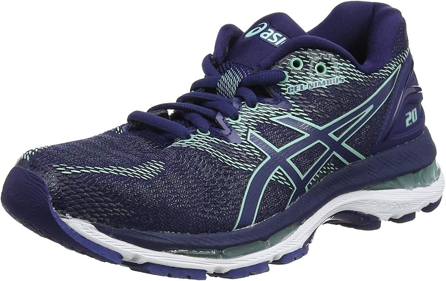 ASICS Women's Gel-Nimbus 20 Running Shoe, 6, Indigo Blue/Indigo Blue/Opal Green