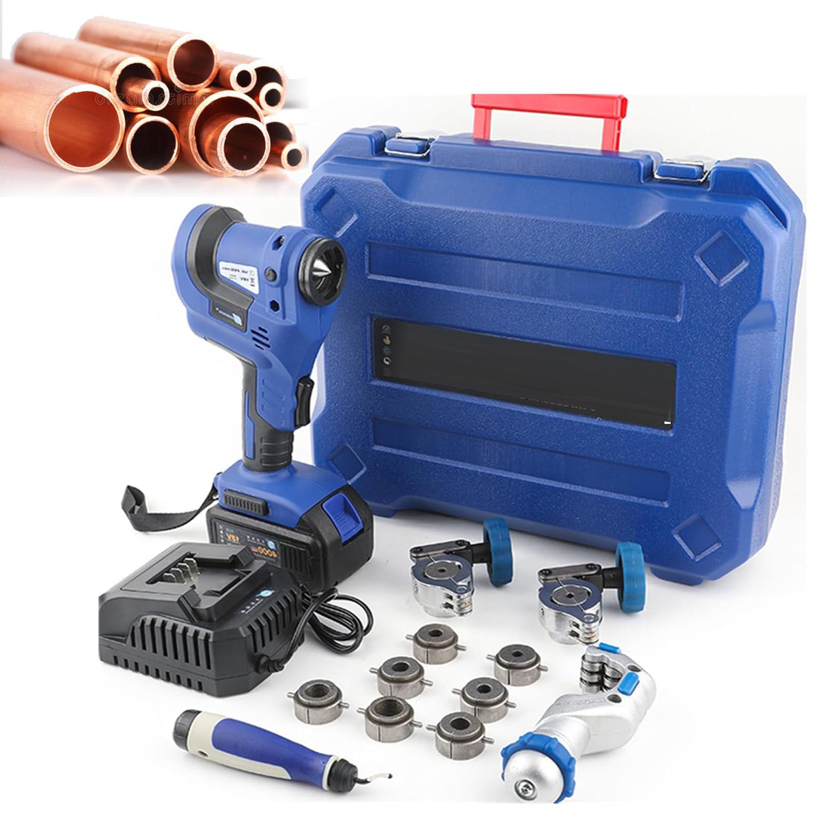 XNXYSMKJ Copper Tube Electric Flaring Tool,4000mAh Cordless Tube Expander,Electric Expansion Horn Tool,for Automatic Flare Manual Tools Set for HVAC,plumbing Projects