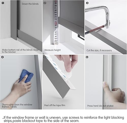 Miniatura 6 de ACMEART Bloqueadores de luz opacos, rieles laterales, canal lateral de PVC para persianas y persianas, pistas laterales fáciles de instalar para