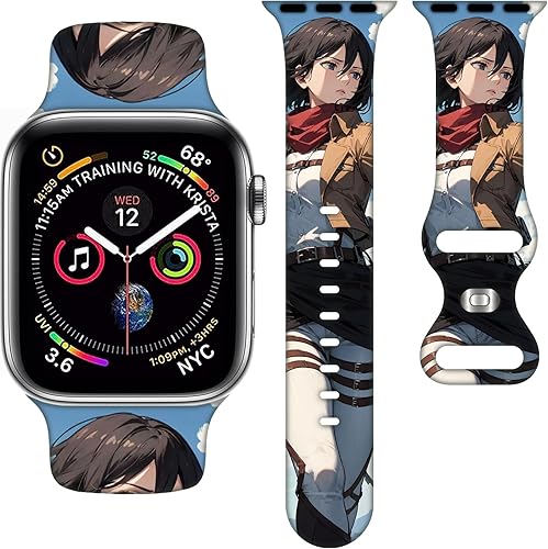 Correa de anime compatible con Apple Watch Band de 1.496 pulgadas1.575 pulgadas1.614 pulgadas1.654 pulgadas1.732 pulgadas1.772 pulgadas, bandas