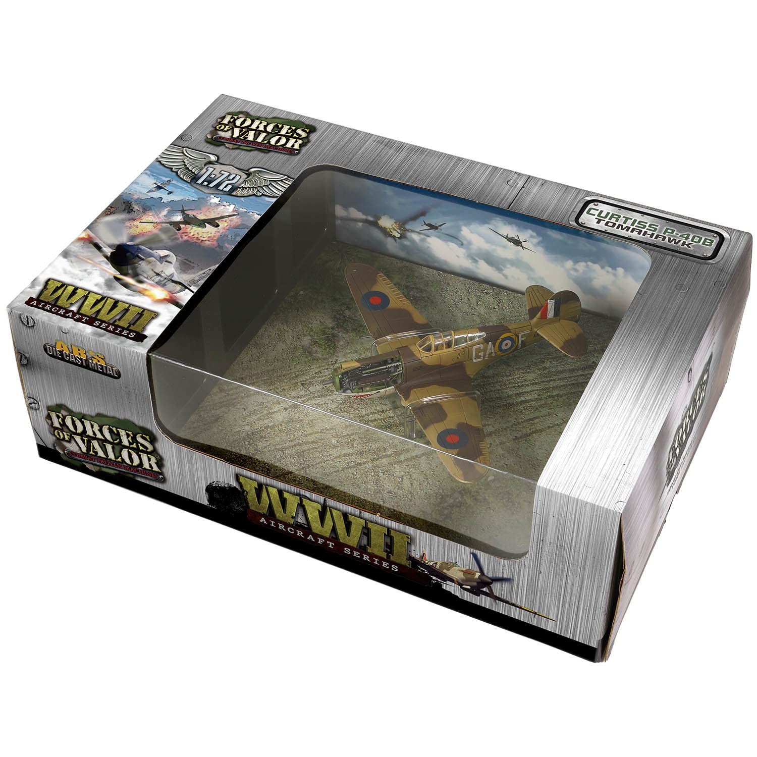 Forces of Valor 1:72 US Curtiss P-40B Tomahawk MK.IB RAF – model stojący, modelarstwo, model dioramy, model wojskowy, model samolotu wojskowego