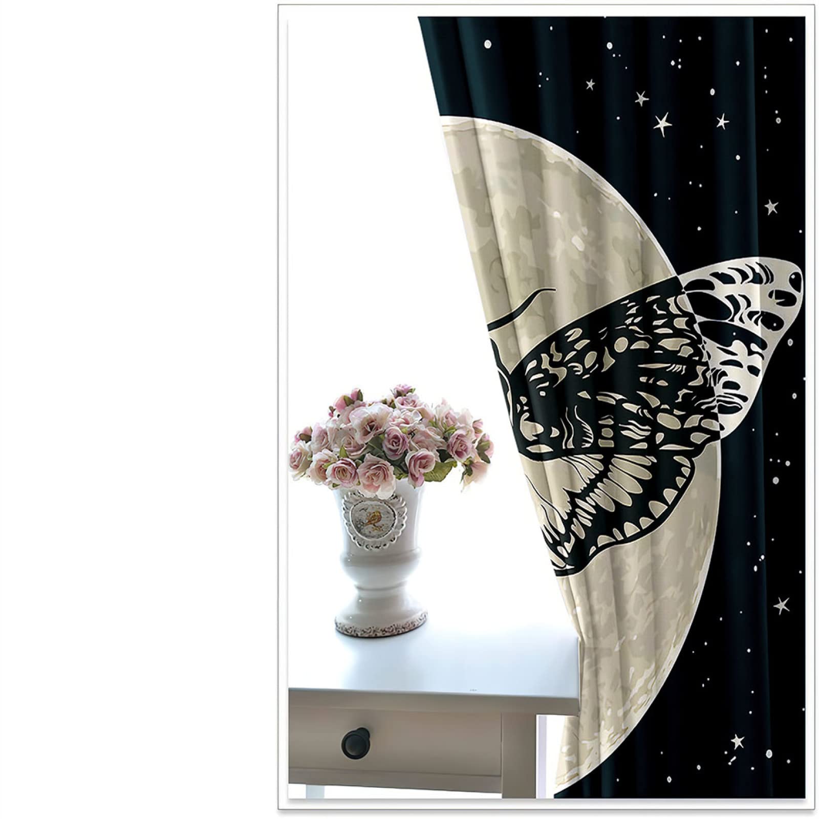 Cortinas Cocina Cortas Opacas Modernas para Ventanas 2 Piezas 280X260Cm Cortinas Opacas con Ojales Polilla De La Personalidad De La Moda Cortinas Salon Dormitorio Juvenil Infantil Termicas Aislantes