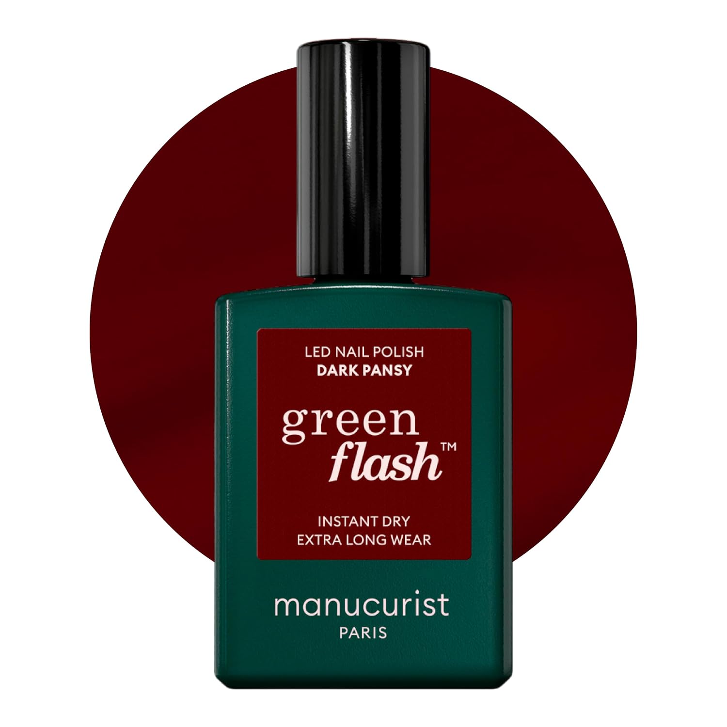 Manucurist Green Flash Gel Nail Polish - Strengthening Burgundy