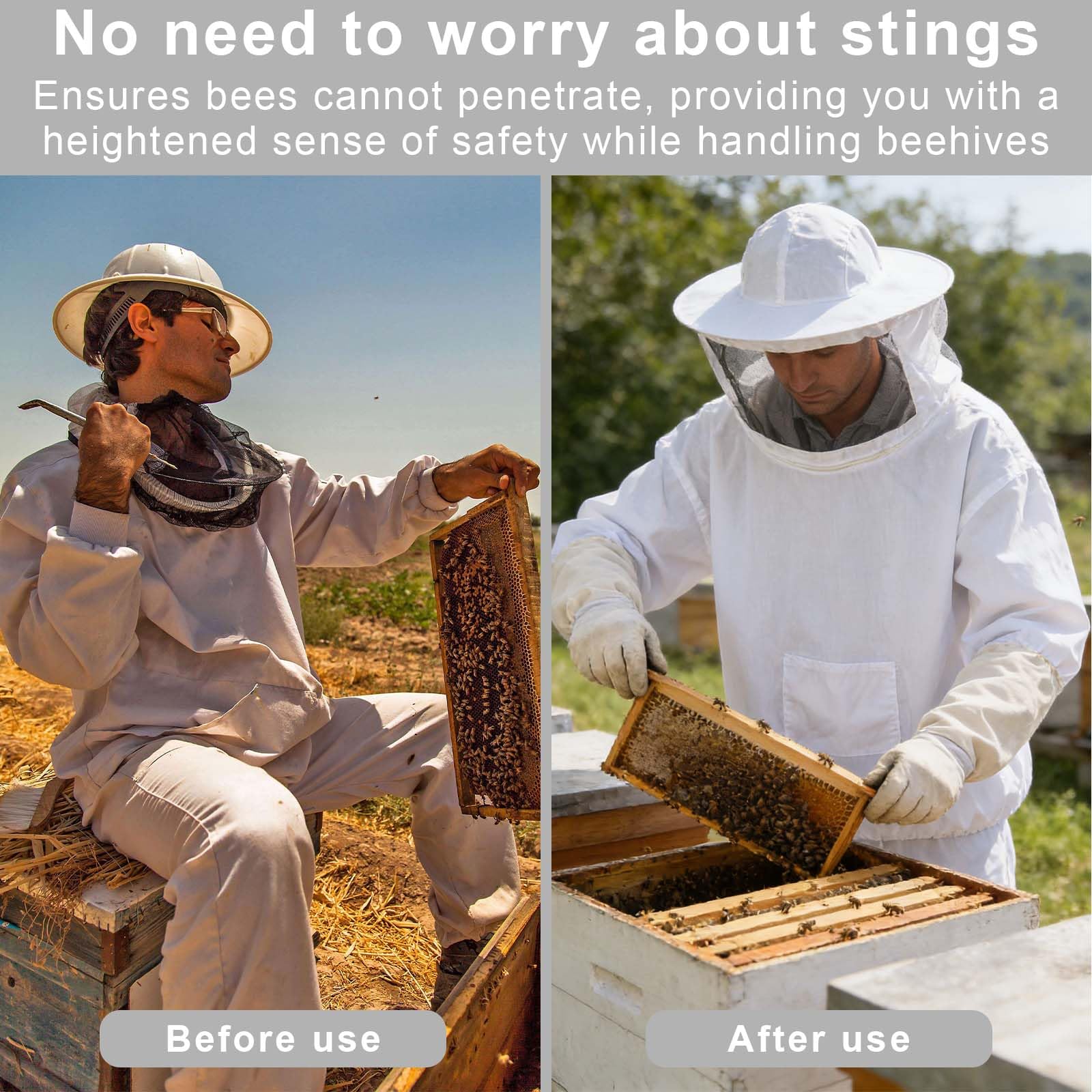 Combinaison D'apiculteur, Costume D'apiculture Professionnelle, avec des gants de protection, assurer la sécurité des apiculteurs, prévention professionnelle des piqûres d'abeilles, unisexe