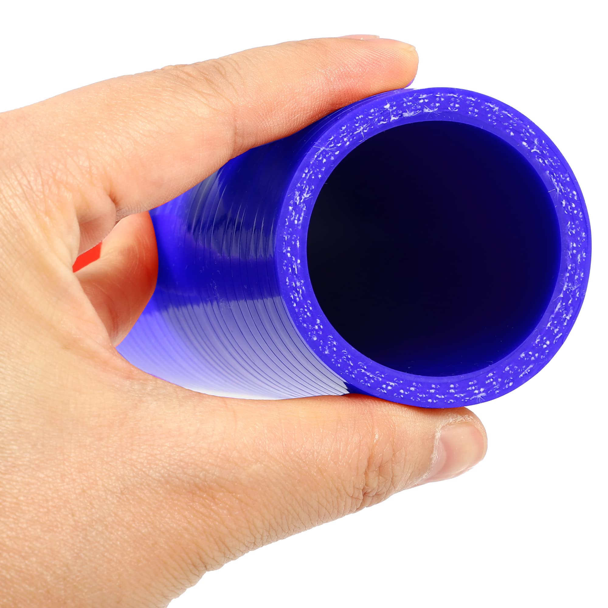 A ABSOPRO Manguera De Silicona Acoplador 90 Grados 40Mm 1.57" Id 1Pc Azul | Azul, Grosor 5Mm, Diámetro Exterior 50Mm, Longitud 150Mm, Temperatura De Trabajo -60°C A 300°C, Universal
