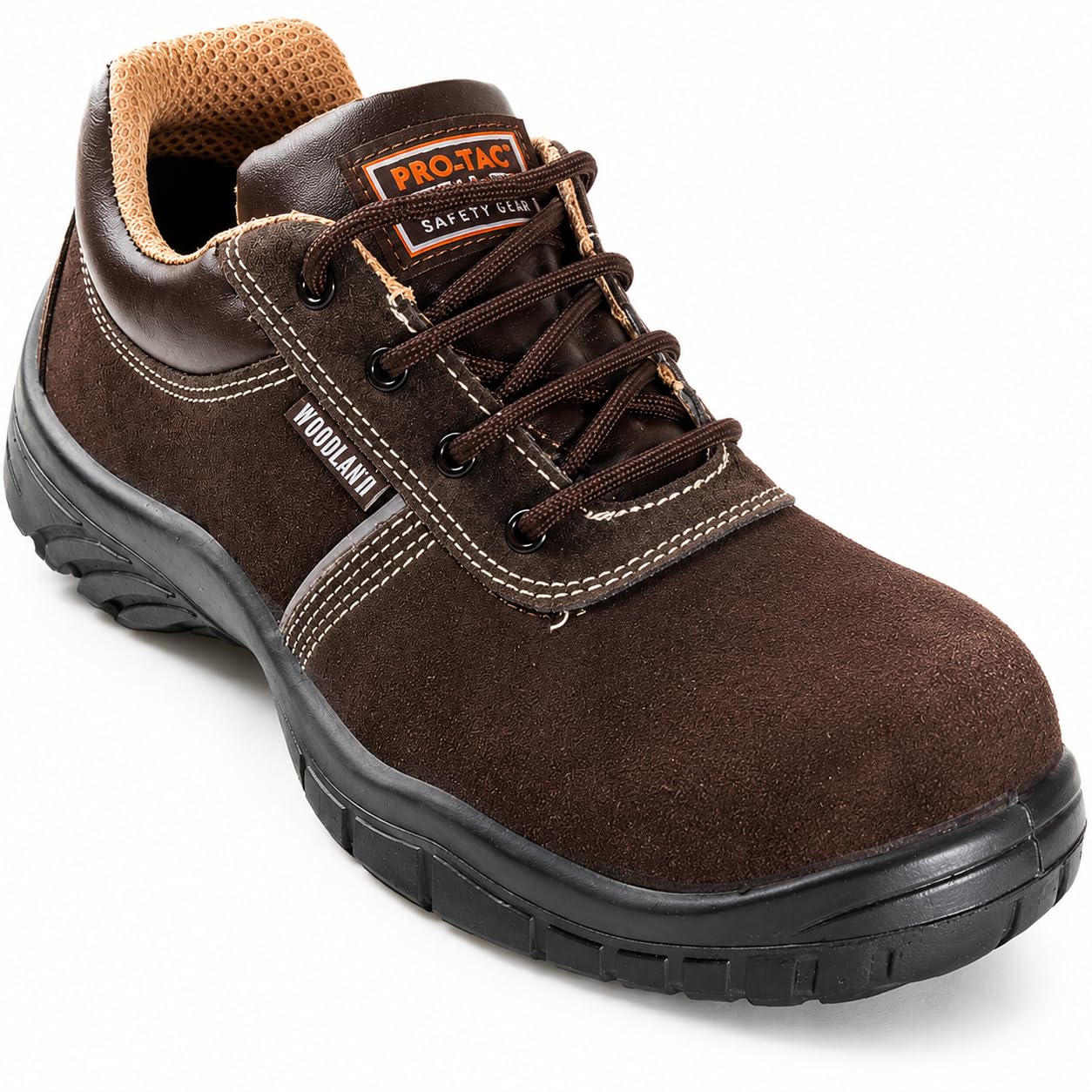 Woodland Matrix Suede Leather Safety Shoes for Men | Oil Resistant Safety Shoe with Anti Slip Grip | Lightweight, Antistatic PU Single Density with Composite Toe | Brown-picture-30