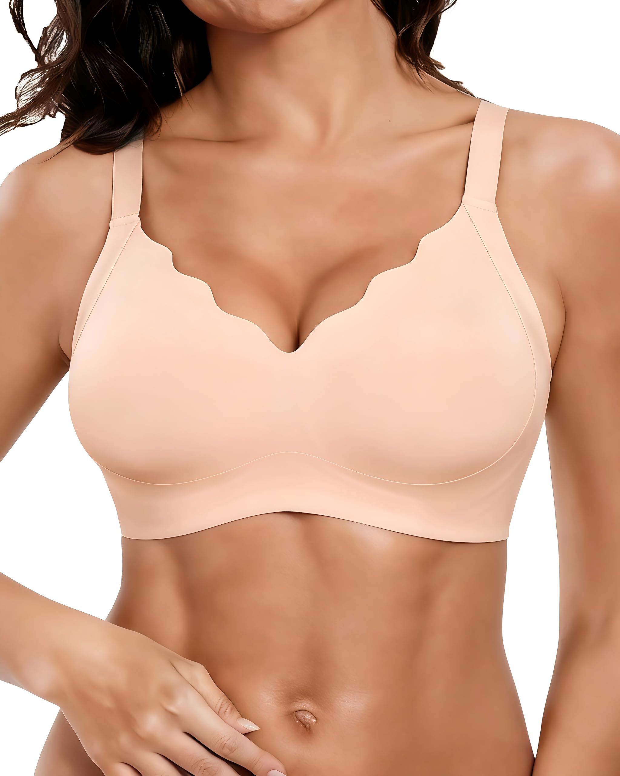 Women's Bras Wireless Jelly Bra for Women UK Seamless Non Wired Soft Support Padded T Shirt Ladies Everyday Bralettes — view 29