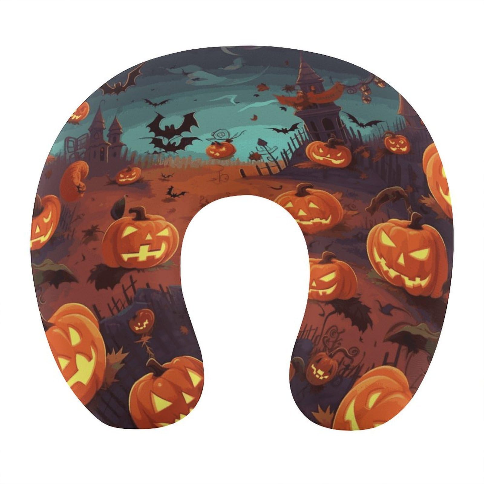 Btcowzrv Style Halloween U Shaped Neck Pillow Travel Pillows