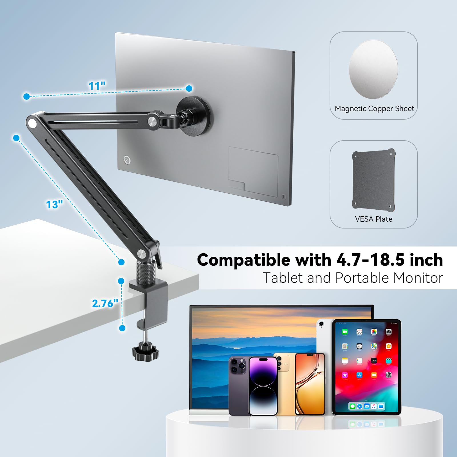UPERFECT Portable Monitor, 15.6" 125% sRGB Ultra-Slim Laptop Display | 1080P, 2000:1 Contrast, VESA Support, Stand Included, USB-C & Mini HDMI External Screen for Laptop, Gaming & Travel product image 13