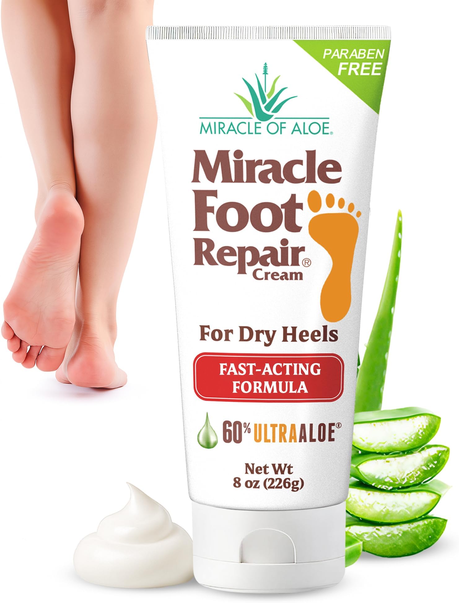 Miracle Foot Repair Cream | Fast Relief for Dry, Cracked, Itchy Feet and Heels | Moisturizes | Softens | Restores Comfort | Stops Nasty Odor