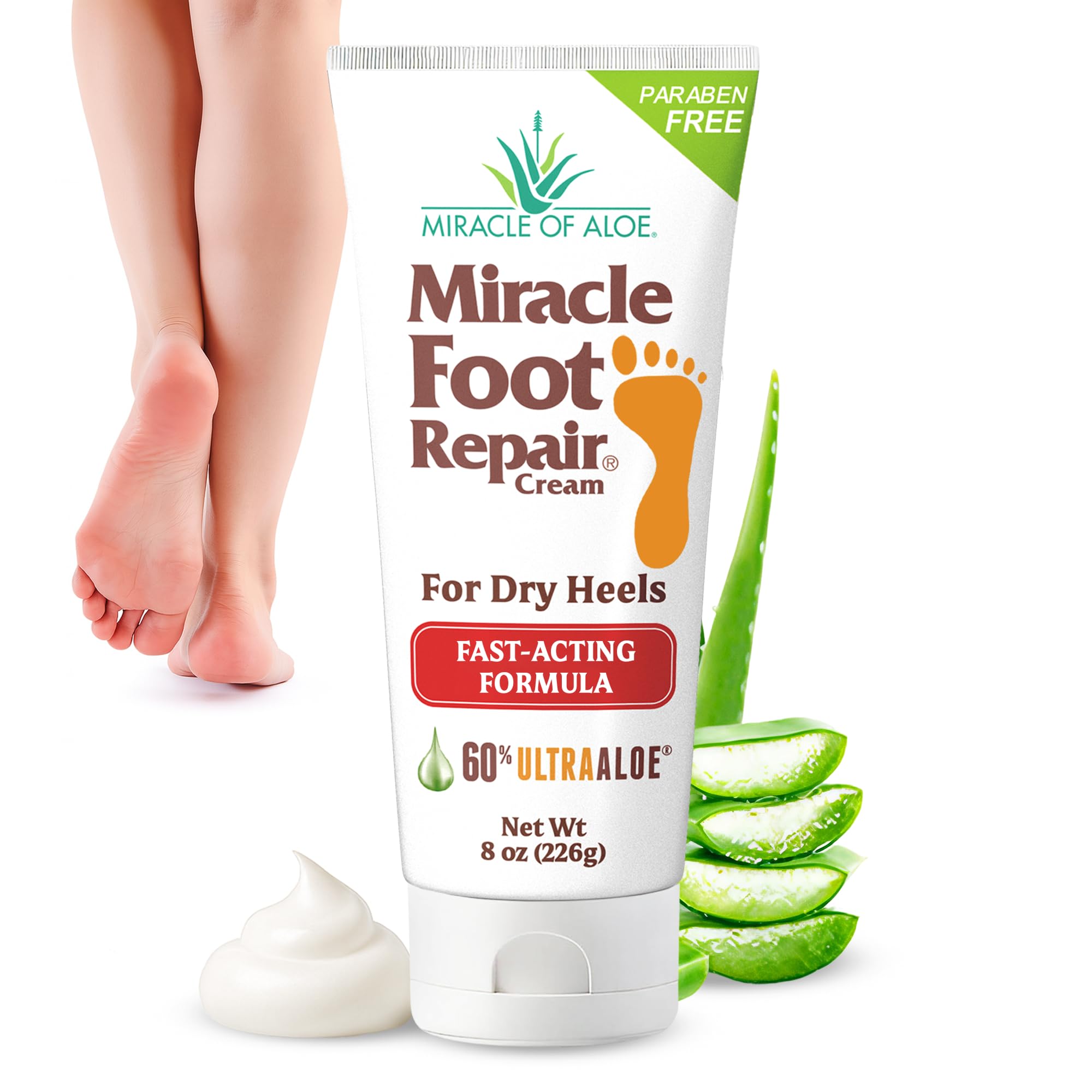 Miracle Foot Repair Cream | Fast Relief for Dry, Cracked, Itchy Feet and Heels | Moisturizes | Softens | Restores Comfort | Stops Nasty Odor