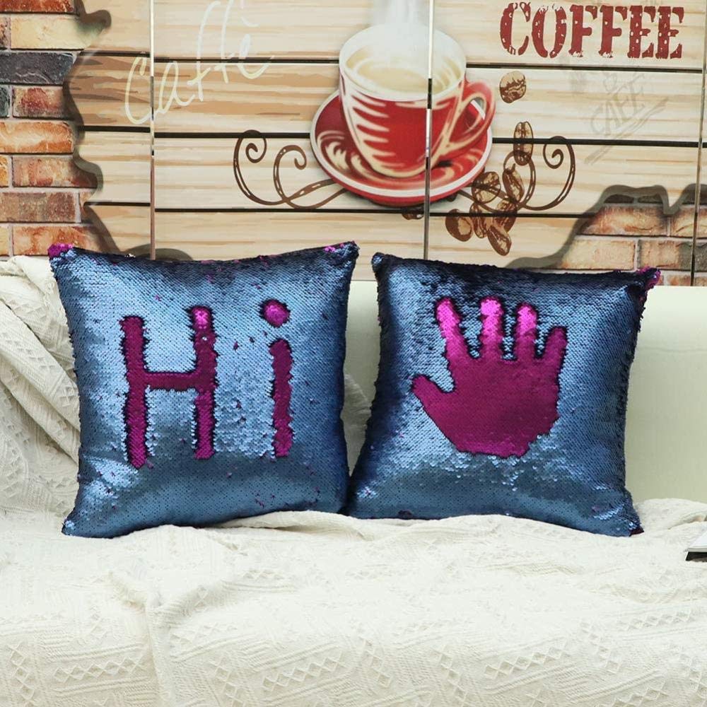 Homelavafans Copricuscino con paillette reversibili, due colori, 40 x